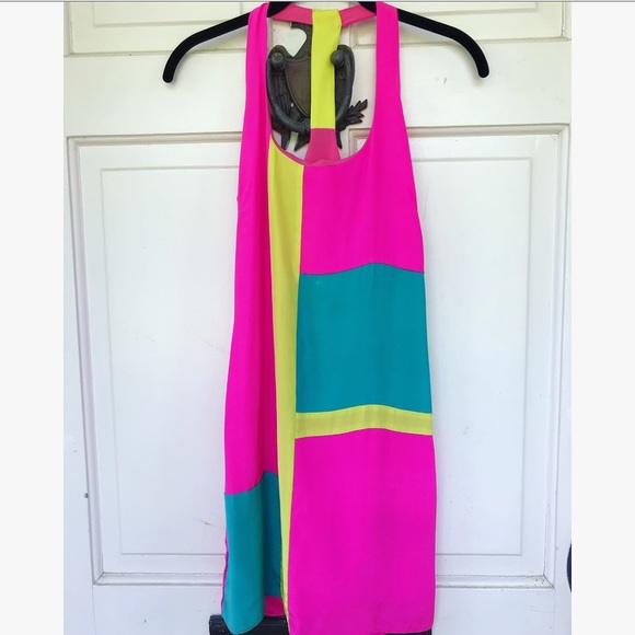 Dresses & Skirts - Fuchsia, Aqua, and Lime Dress